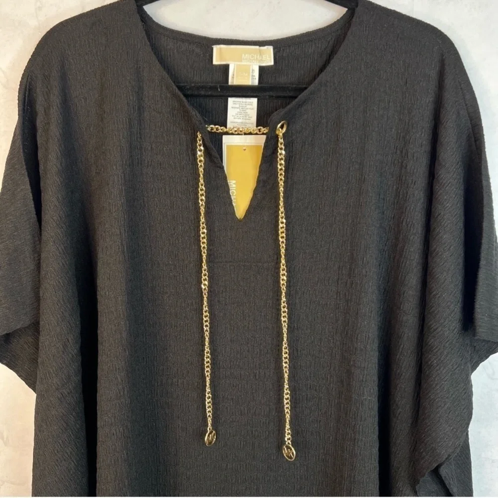 Michael Kors Black Tunic with Gold Chain Detail